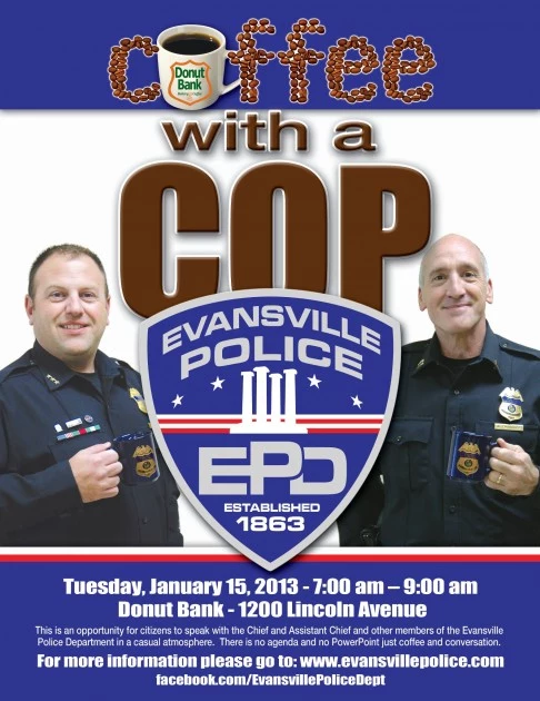 Evansville Police Coffee with a Cop Flyer Evansville Police Coffee with a Cop Flyer